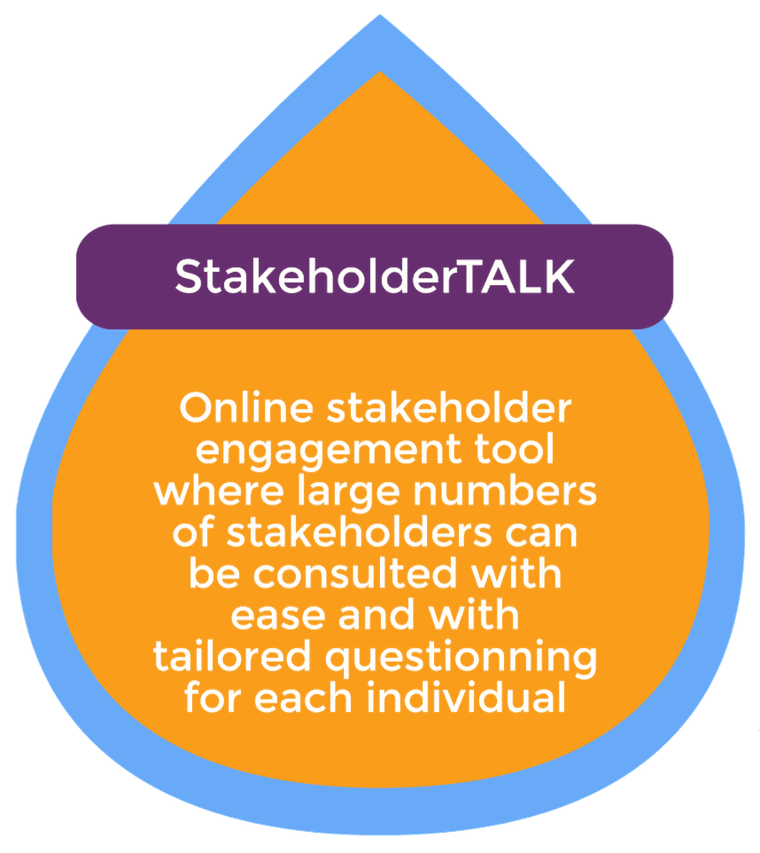 StakeholderTALK - Online stakeholder engagement tool where large numbers of stakeholders can be consulted with ease and with tailored questionning for each individual